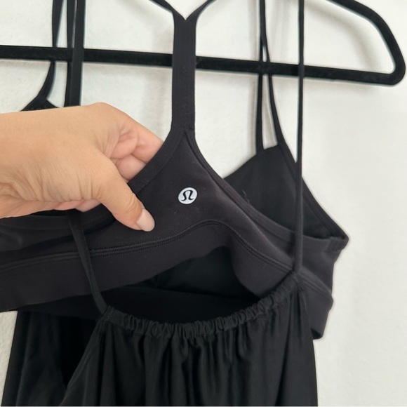 Lululemon Flow Y 2-in-1 Tank Top Solid Black Size 8 Women’s Built In Sports Bra - Picture 9 of 11
